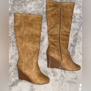 Journee Collection Langly Knee High Wedge Boots